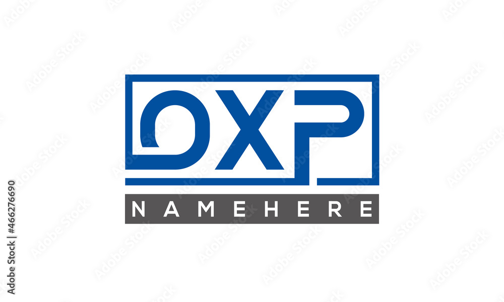 OXP Letters Logo With Rectangle Logo Vector OXP Letters Logo With Rectangle Logo Vector