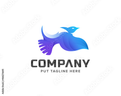 Creative colorful flying bird logo template for company