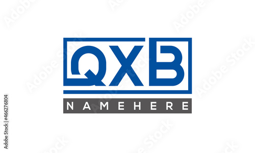 QXB Letters Logo With Rectangle Logo Vector