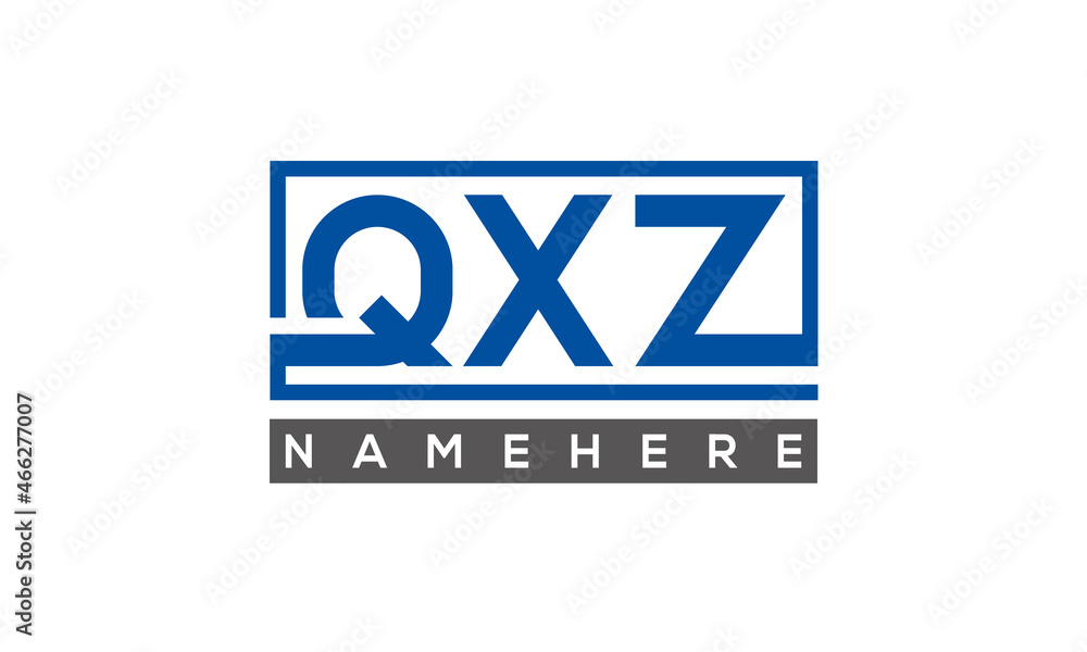 QXZ Letters Logo With Rectangle Logo Vector QXZ Letters Logo With Rectangle Logo Vector