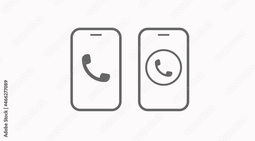 Smartphone Call Icon Set. Vector isolated editable illustration set