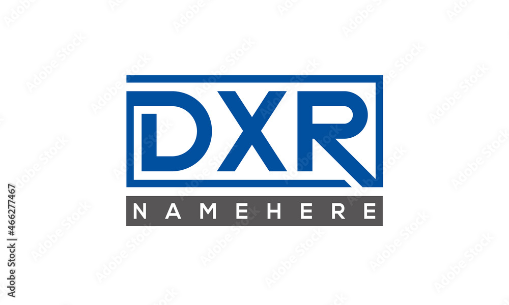 DXR Letters Logo With Rectangle Logo Vector DXR Letters Logo With Rectangle Logo Vector