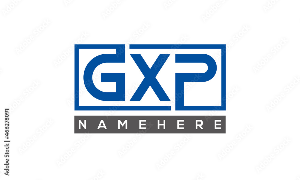 GXP Letters Logo With Rectangle Logo Vector GXP Letters Logo With Rectangle Logo Vector