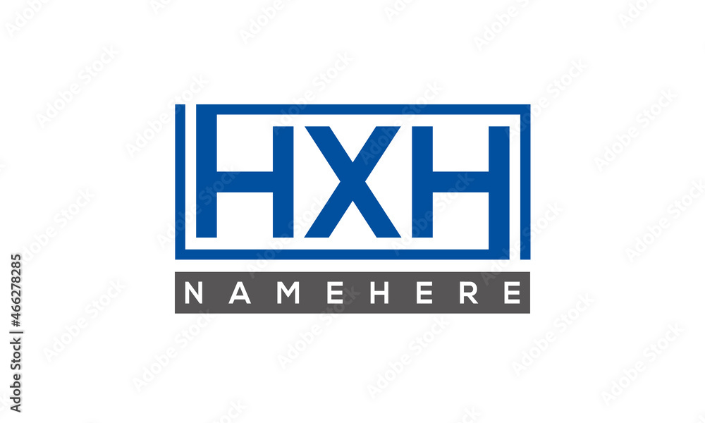 HXH Letters Logo With Rectangle Logo Vector HXH Letters Logo With Rectangle Logo Vector