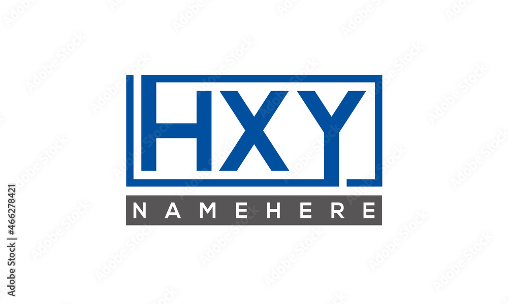 HXY Letters Logo With Rectangle Logo Vector HXY Letters Logo With Rectangle Logo Vector