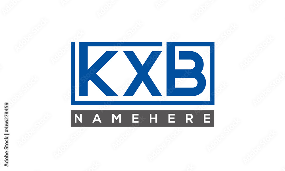 KXB Letters Logo With Rectangle Logo Vector KXB Letters Logo With Rectangle Logo Vector
