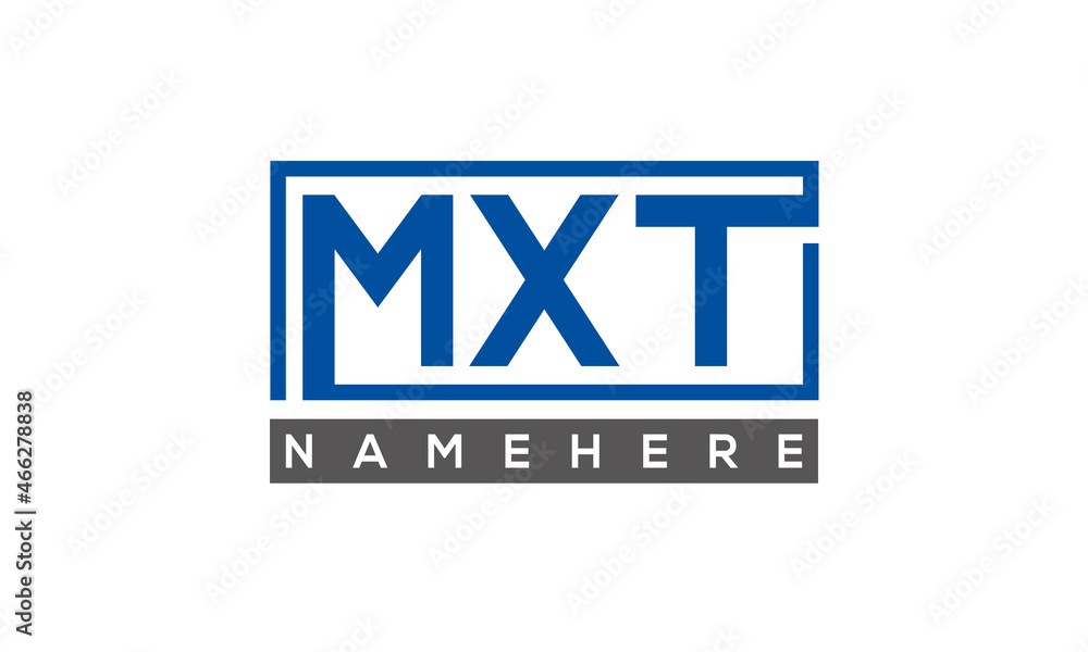MXT Letters Logo With Rectangle Logo Vector MXT Letters Logo With Rectangle Logo Vector