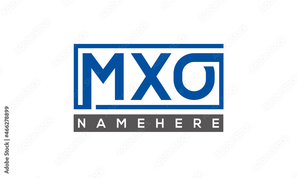 MXO Letters Logo With Rectangle Logo Vector MXO Letters Logo With Rectangle Logo Vector