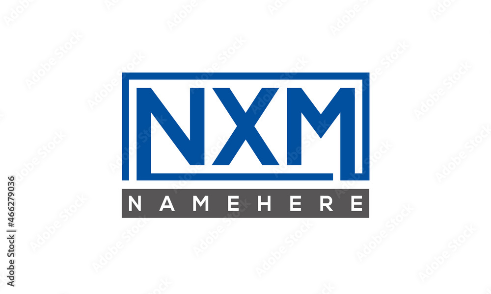 NXM Letters Logo With Rectangle Logo Vector NXM Letters Logo With Rectangle Logo Vector