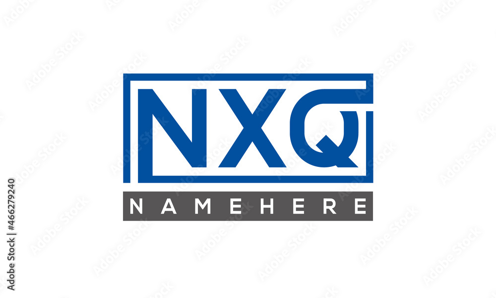 NXQ Letters Logo With Rectangle Logo Vector NXQ Letters Logo With Rectangle Logo Vector