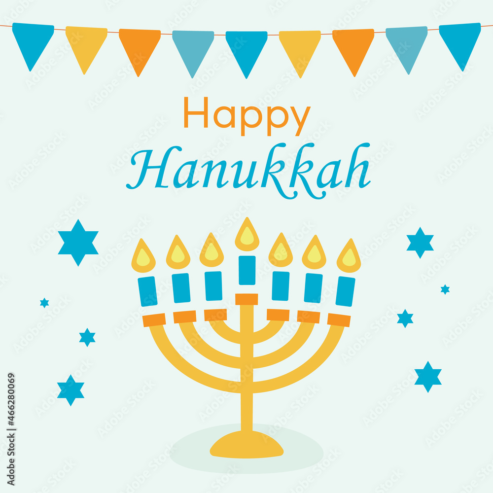 Happy Hanukkah, vector illustration.