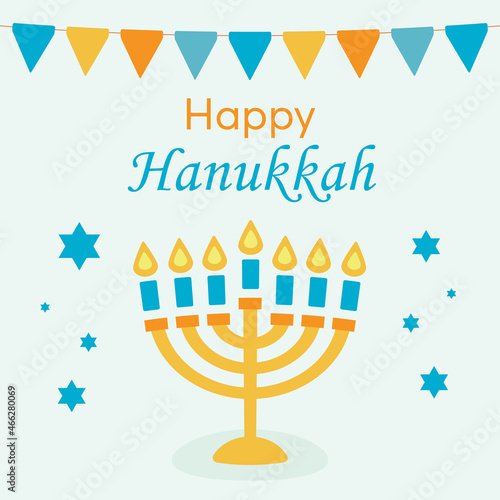 Happy Hanukkah, vector illustration.