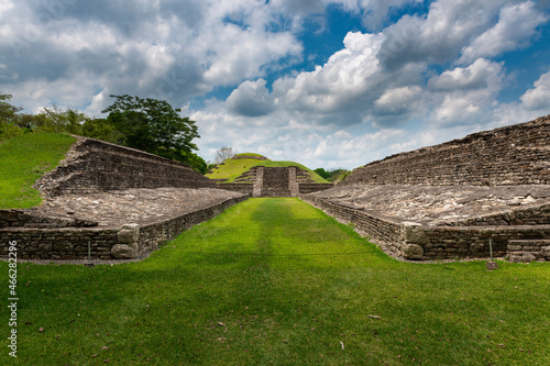 A ballcourt at the EL Tajin archeological site, in Papantla, Veracruz, Mexico. photo