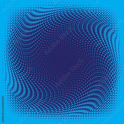 Dotted Halftone Vector Spiral Pattern or Texture with Ellipses