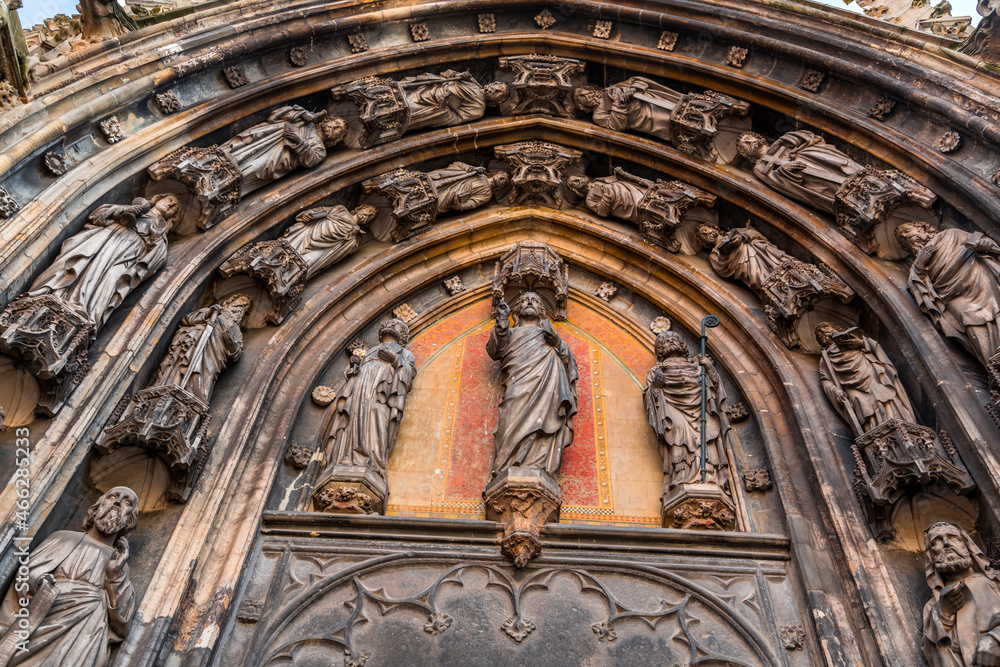 Carvings on the gate of Saint Servatius Basilica in Maastricht, Netherlands