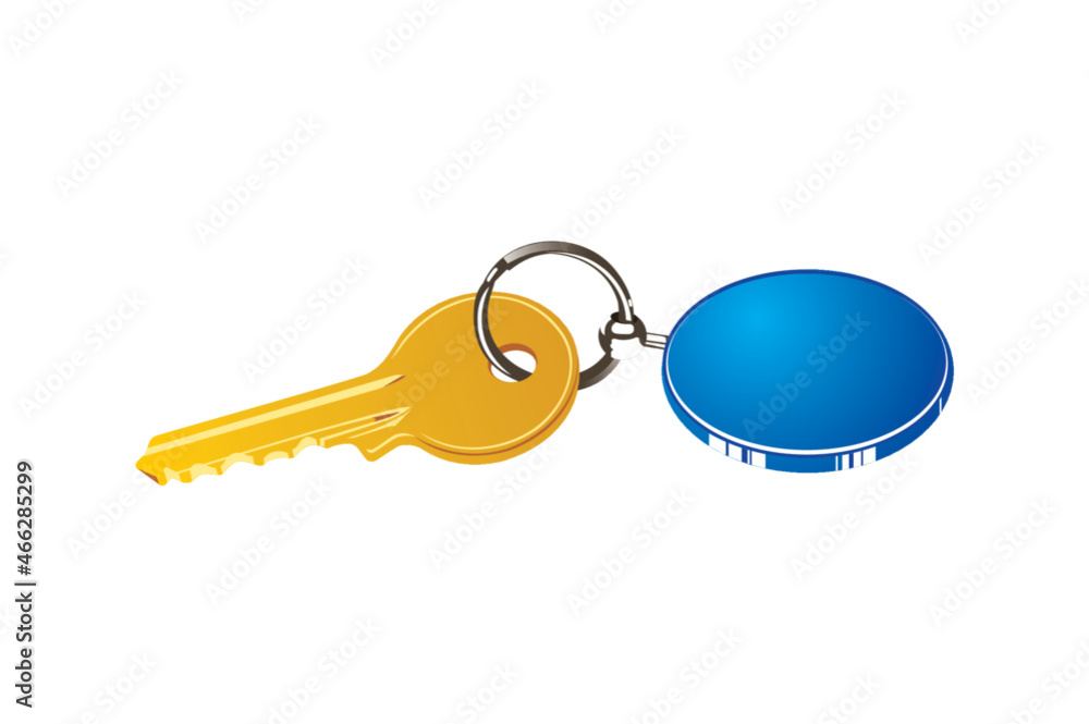 Security Key with Key-Chain vector illustrate unit Security Key with Key-Chain vector illustrate unit