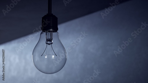 Electrical blackout. Unlit bulb shows a general blackout. 