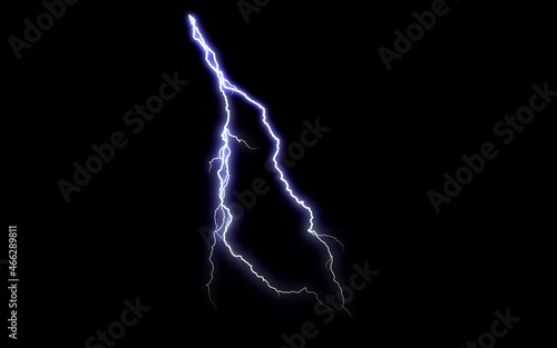 Fototapeta Small lightning bolt isolated on black background.