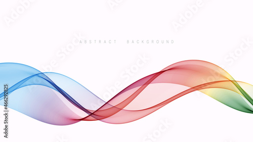 Vector abstract flow of colored transparent waves.Blue,red and green wavy wave background.