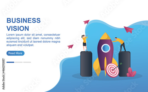 Wallpaper Mural business vision concept with rocket to launch and target board. Torontodigital.ca