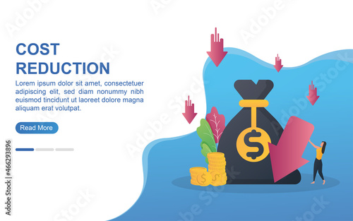 Wallpaper Mural cost reduction concept with big money bag and arrow pointing down. Torontodigital.ca
