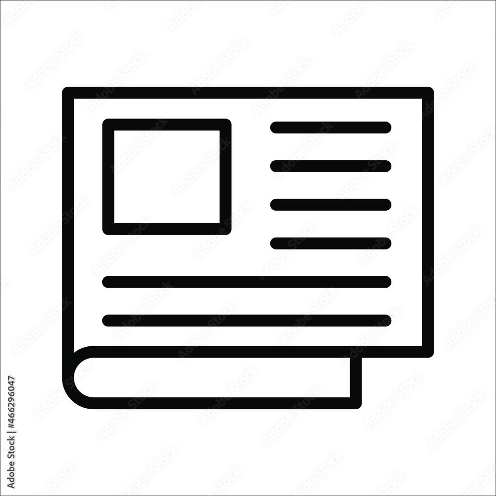 flat black newspaper vector icon on white background flat black newspaper vector icon on white background