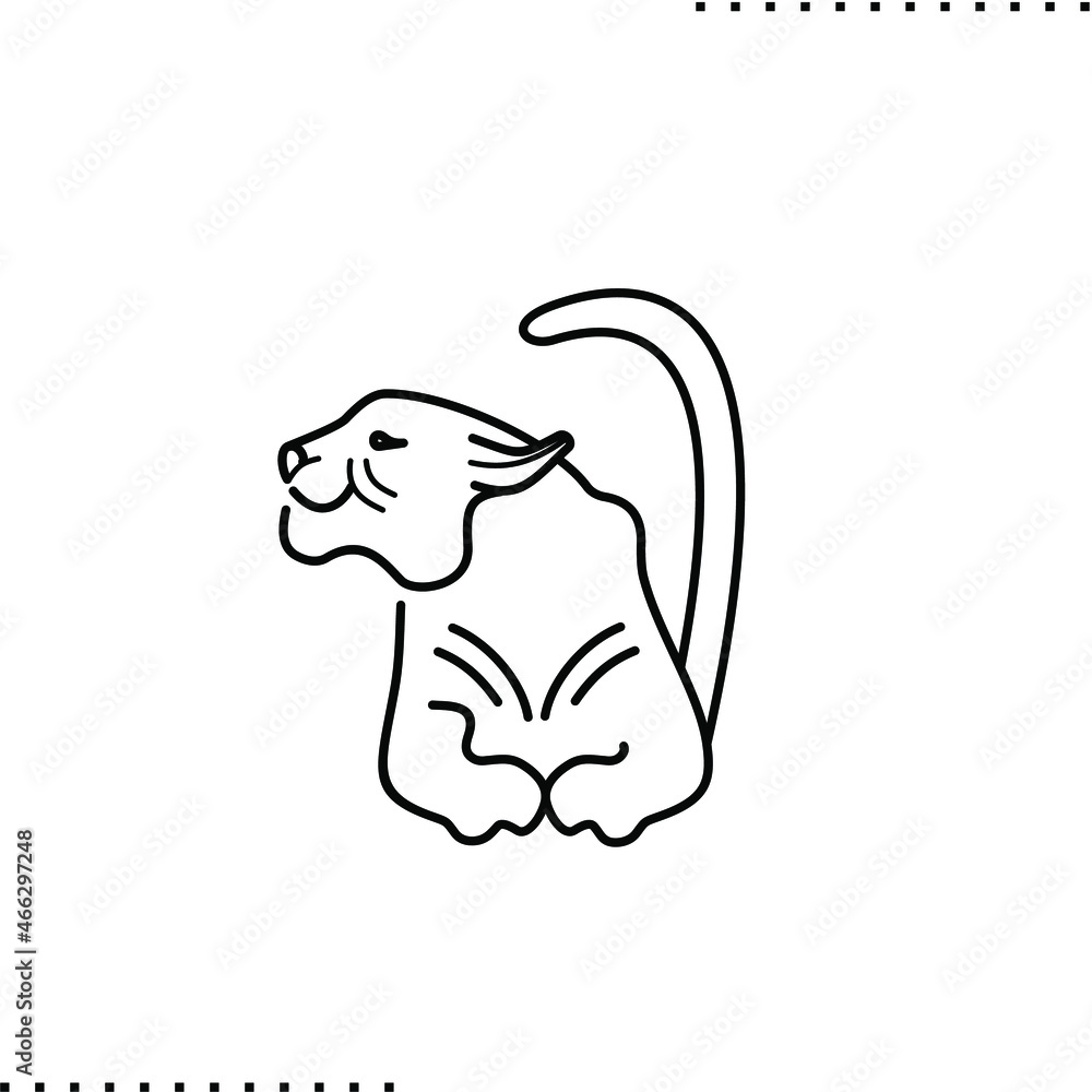 lying wild cat: tiger, puma, lynx. Predator silhouette vector illustration lying wild cat: tiger, puma, lynx. Predator silhouette vector illustration