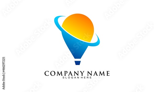 Air balloon technology vector logo