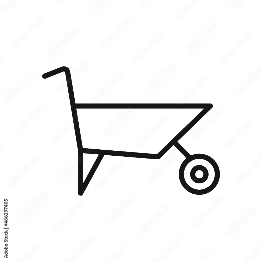Wheelbarrow icon isolated on abstract background Wheelbarrow icon isolated on abstract background