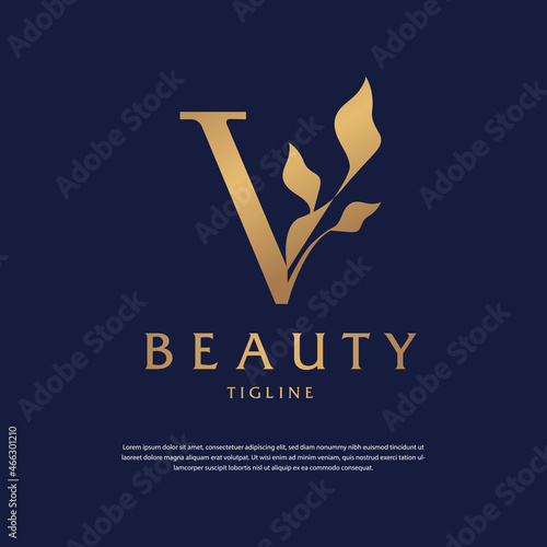 Logo Letter V Abstract beauty industry template design,cosmetic business,salon,spa,natural,clinic