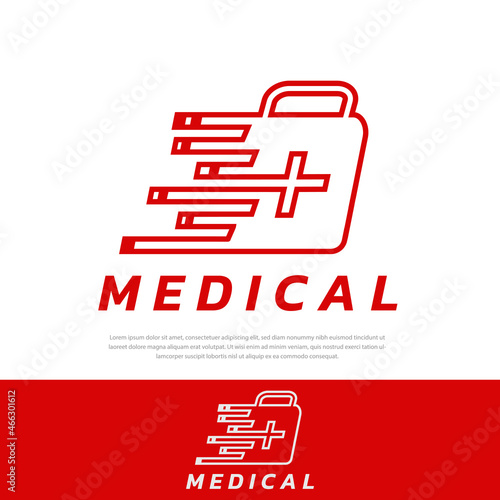 Logo of a medical bag quickly pasted vector, clinic, doctor, hospital, midwife