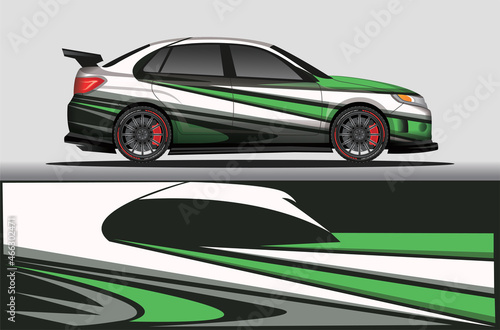 Car livery wrap decal  rally race style vector illustration abstract background