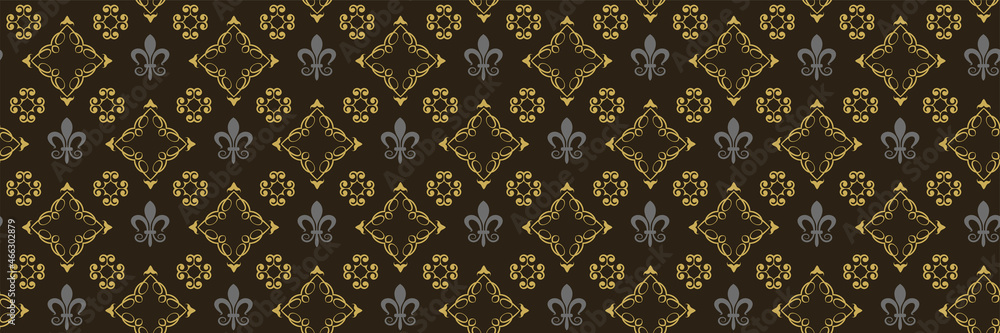 Background images with geometric and floral patterns on a black background in retro style for your design. Seamless background for wallpaper, textures. Vector illustration. Background images with geometric and floral patterns on a black background in retro style for your design. Seamless background for wallpaper, textures. Vector illustration.