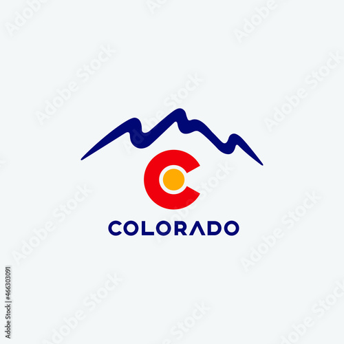 Colorado emblem badge with mountain illustration