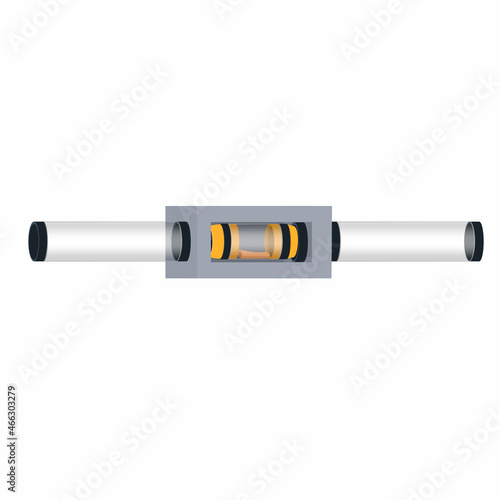 Pneumatic mail. Sending and receiving a message, vector illustration