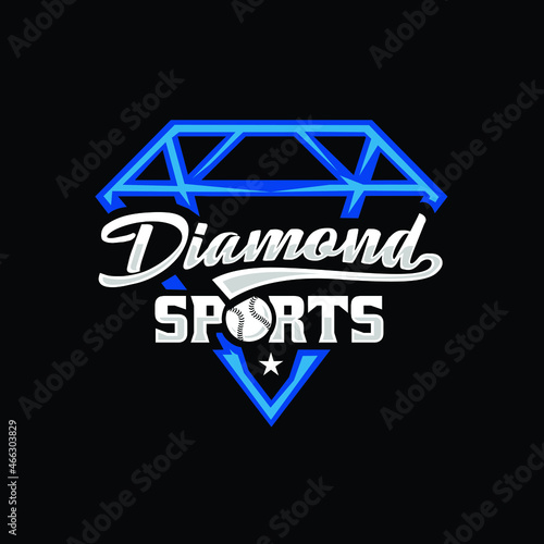 Perfect logo for baseball sport related business. Diamond sports logo embem design concept