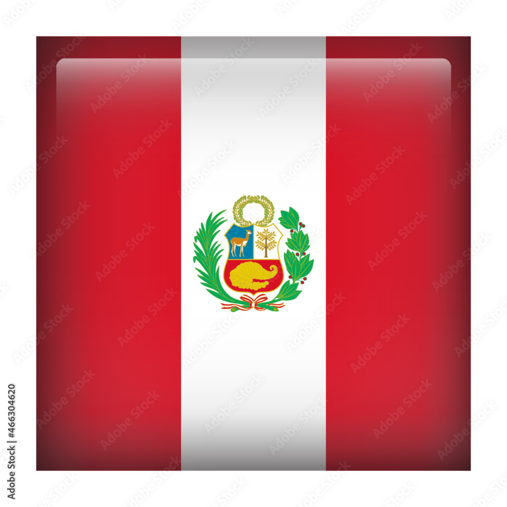 Peru Square Country Flag button Icon
