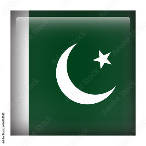 Pakistan Square Country Flag button Icon