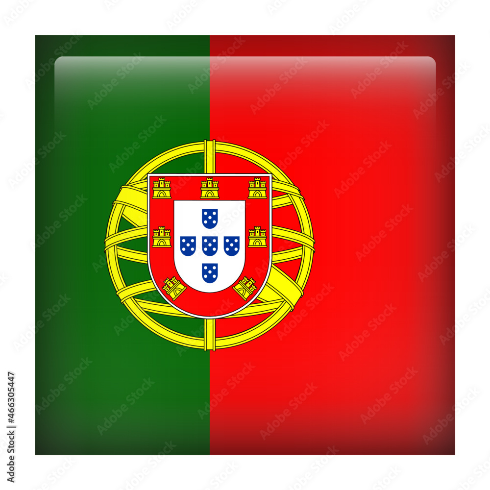 Portugal Square Country Flag button Icon Portugal Square Country Flag button Icon