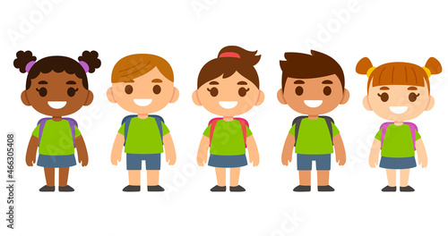 Cartoon school children