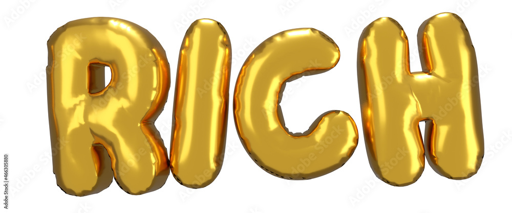 RICH text made with 3D illustration technique RICH text made with 3D illustration technique