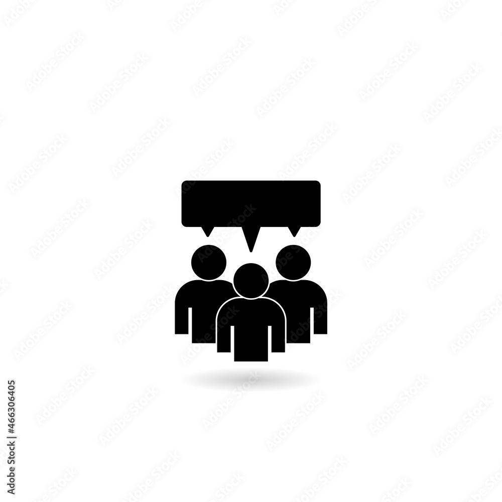 Conversation icon with shadow isolated on white background Conversation icon with shadow isolated on white background