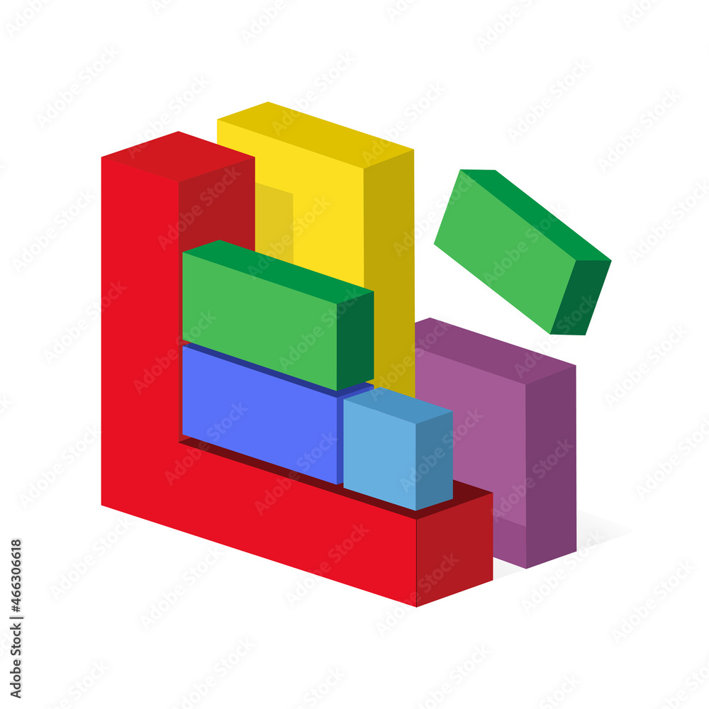 Volumetric file computer icon of defragmentation isolated on white background Volumetric file computer icon of defragmentation isolated on white background