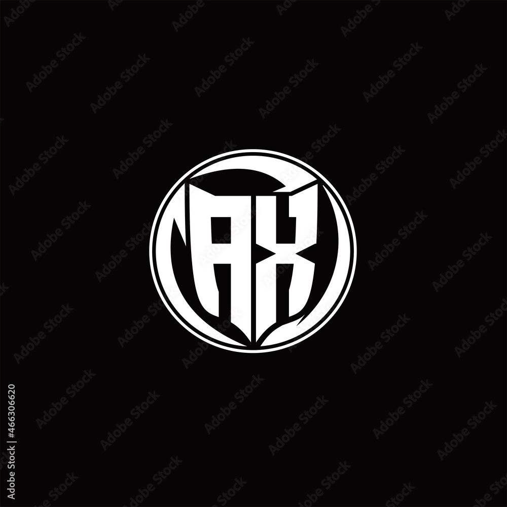Obraz premium AX Logo monogram shield shape with three point sharp rounded design template