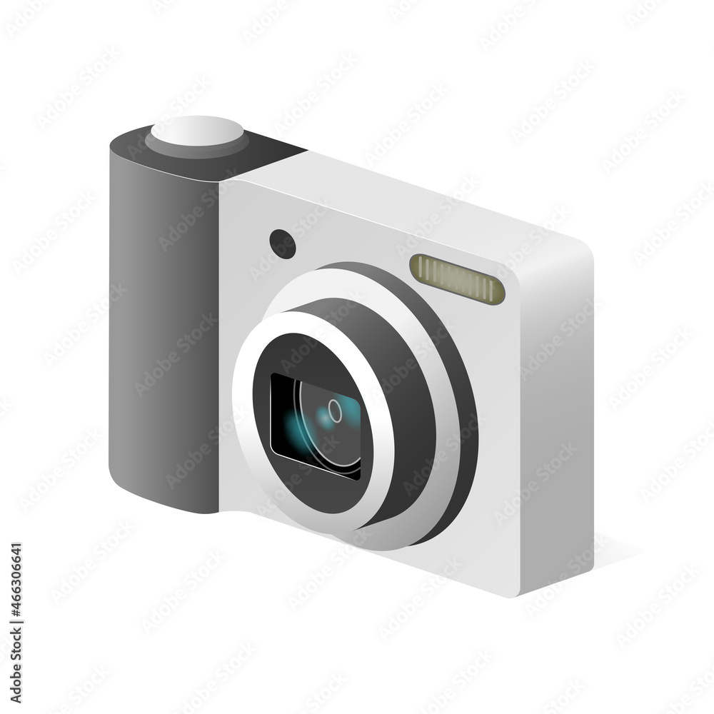 Volumetric photo camera icon isolated on white background Volumetric photo camera icon isolated on white background