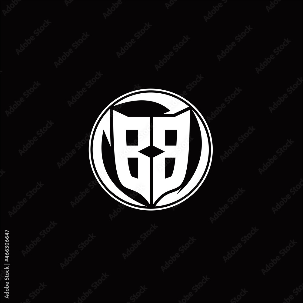 BB Logo monogram shield shape with three point sharp rounded design template BB Logo monogram shield shape with three point sharp rounded design template