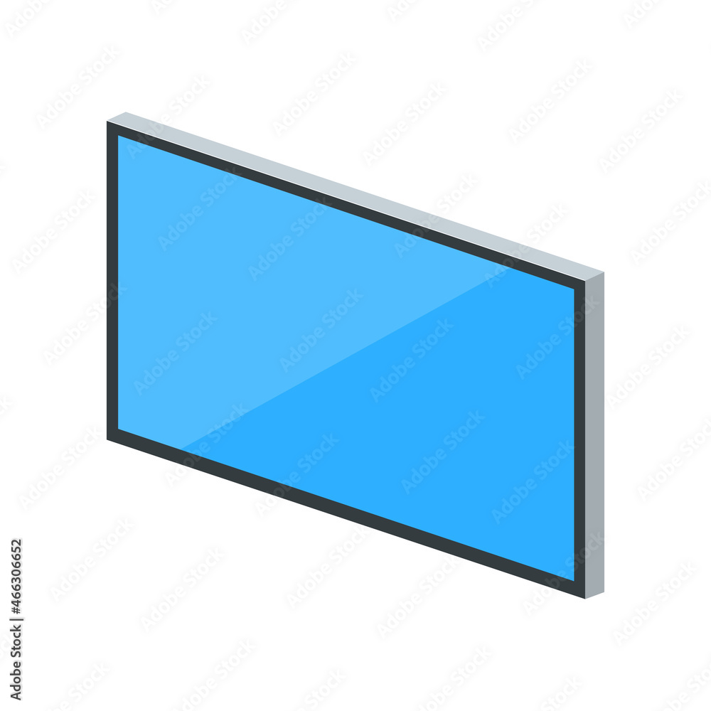 Volumetric monitor icon for personal computer or system unit Volumetric monitor icon for personal computer or system unit