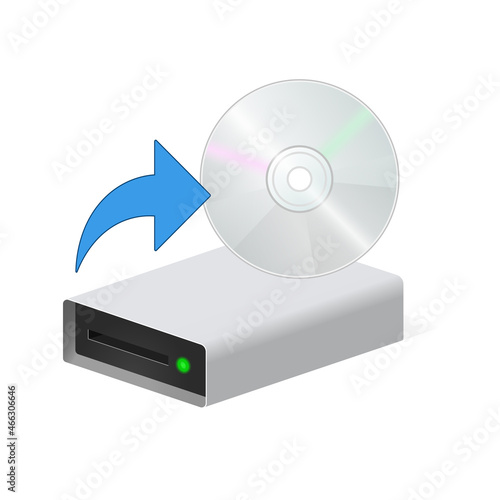 Volumetric disk drive with compact disc icon for personal computer