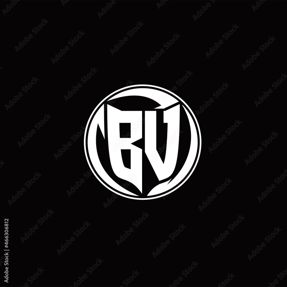 BV Logo monogram shield shape with three point sharp rounded design template BV Logo monogram shield shape with three point sharp rounded design template