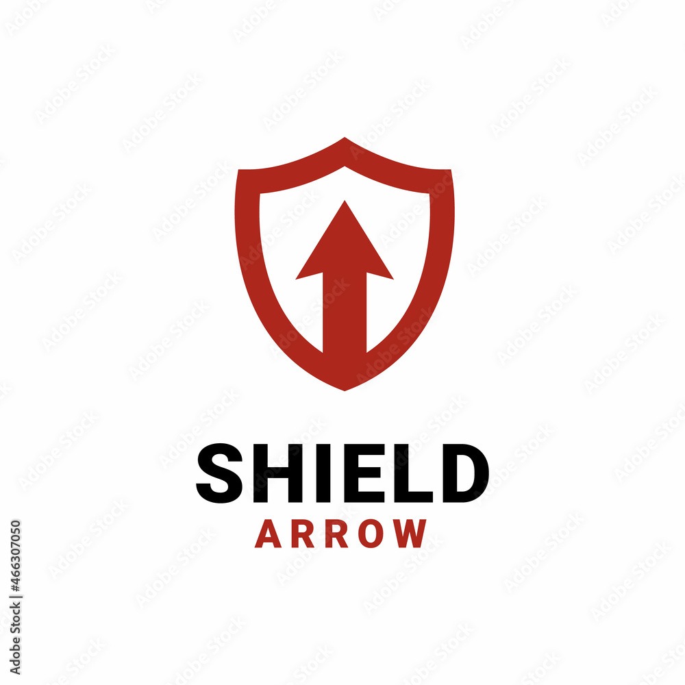 Fototapeta premium Shield and Arrow Up Logo Design Vector